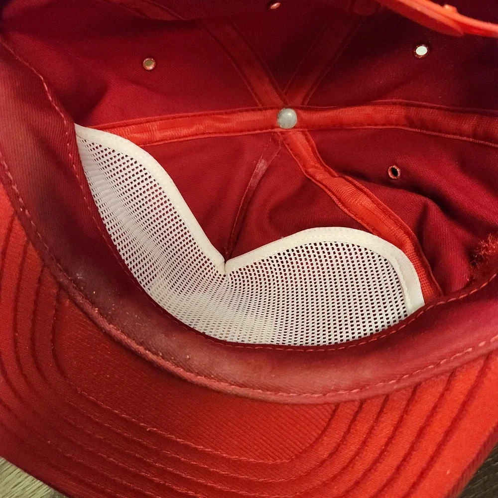 Vintage Peabody Western Snapback Hat Red‎ Park Avenue Rope Trucker Cap USA Made